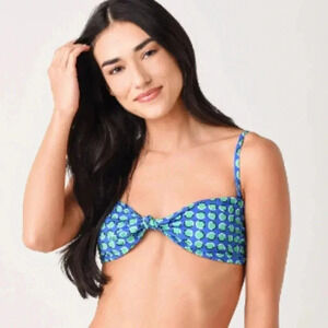 Solid & Striped The Roux Bikini Top Cobalt Blue Polka Dot